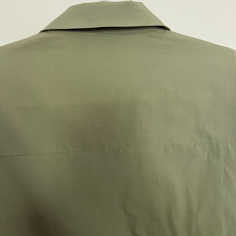 Zara olive green short button blouse - Picture 5 of 7